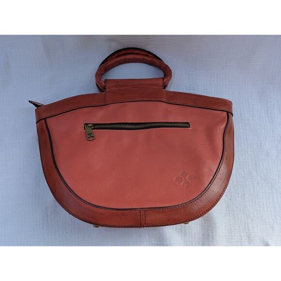 Patricia Nash Burnt Coral Oliena Braided Stitch Leather Satchel NWOT - Picture 8 of 9